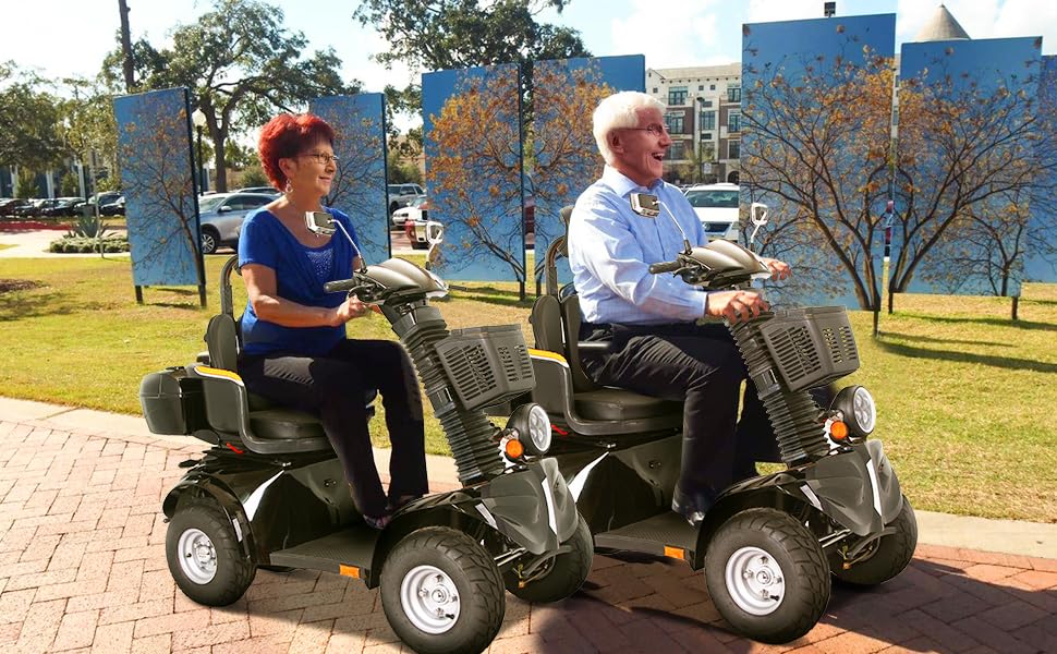 4 Wheels 3-Speed Electric Mobility,Mobility Recreational Travel Scooter with 1000w high powermobility Scooters for Adults,for Seniors and Adults (black)