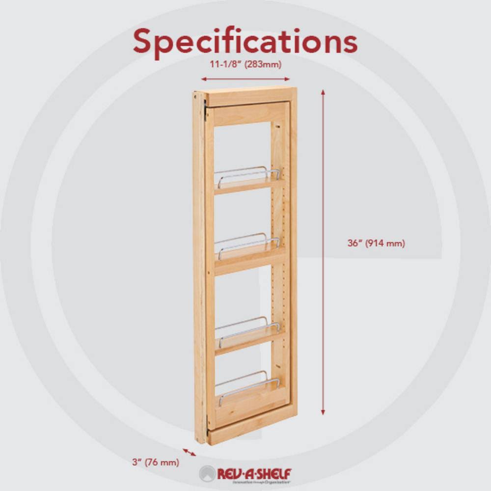 Rev-A-Shelf - 432-WFBBSC36-3C - 3x22 W x 36x22 H Pull-Out Between Cabinet Wall Filler w/ SC