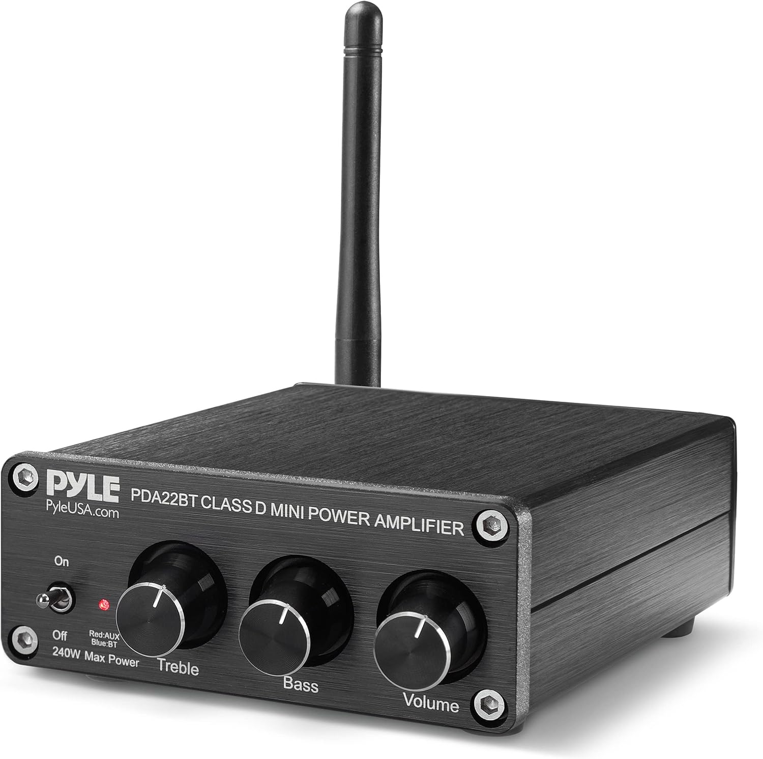 Bluetooth HiFi Mini Audio Amplifier - Class D Digital Desktop PC Stereo Amplifier Receiver (2 x 100 Watt MAX) Aluminum Diecast- Pyle PDA20BT, Micro Amp