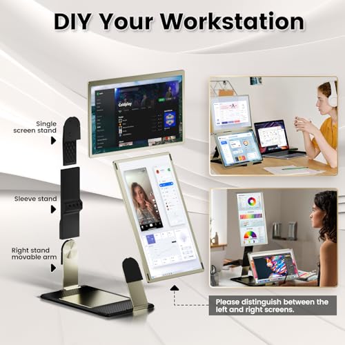 Laptop Screen Extender, 15.6" Portable Monitor for Laptop with 120% sRGB, FHD IPS & USB to HDMI Hub & 235° Rotation, Triple Monitor Extender Plug & Play Fits for All Laptops (Mac/Win/Android)