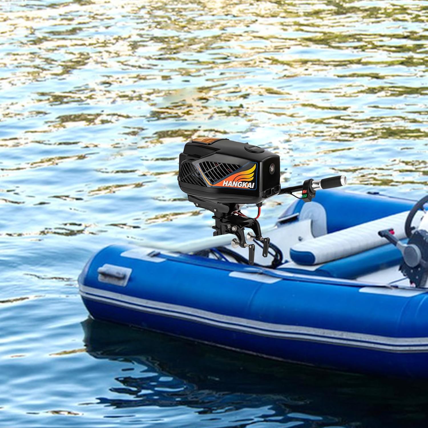 Short Shaft Electric Outboard Motor, Strong Power Trolling Boat Motor, 48V Fishing Boat Trolling Engine, 1200W Brushless Motor for Fishing Boats Kayak Small Boats