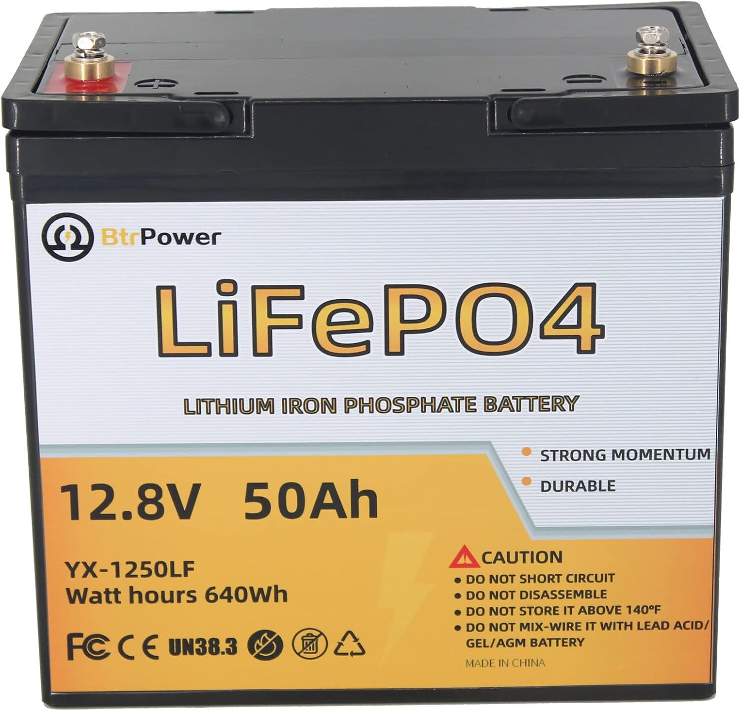 12V 50AH Lithium Battery,5000+ Deep Cycle LiFePO4 Battery with Built-in 50A BMS fit for Home Storage,Trolling Motor,RV,Off-Grid System,Solar Power System,Marine (12V 50AH)