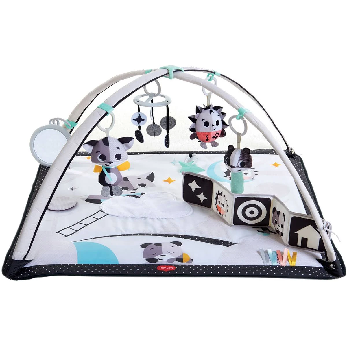 Tiny Love Black u0026 White Gymini Deluxe Infant Activity Play Mat, Magical Tales