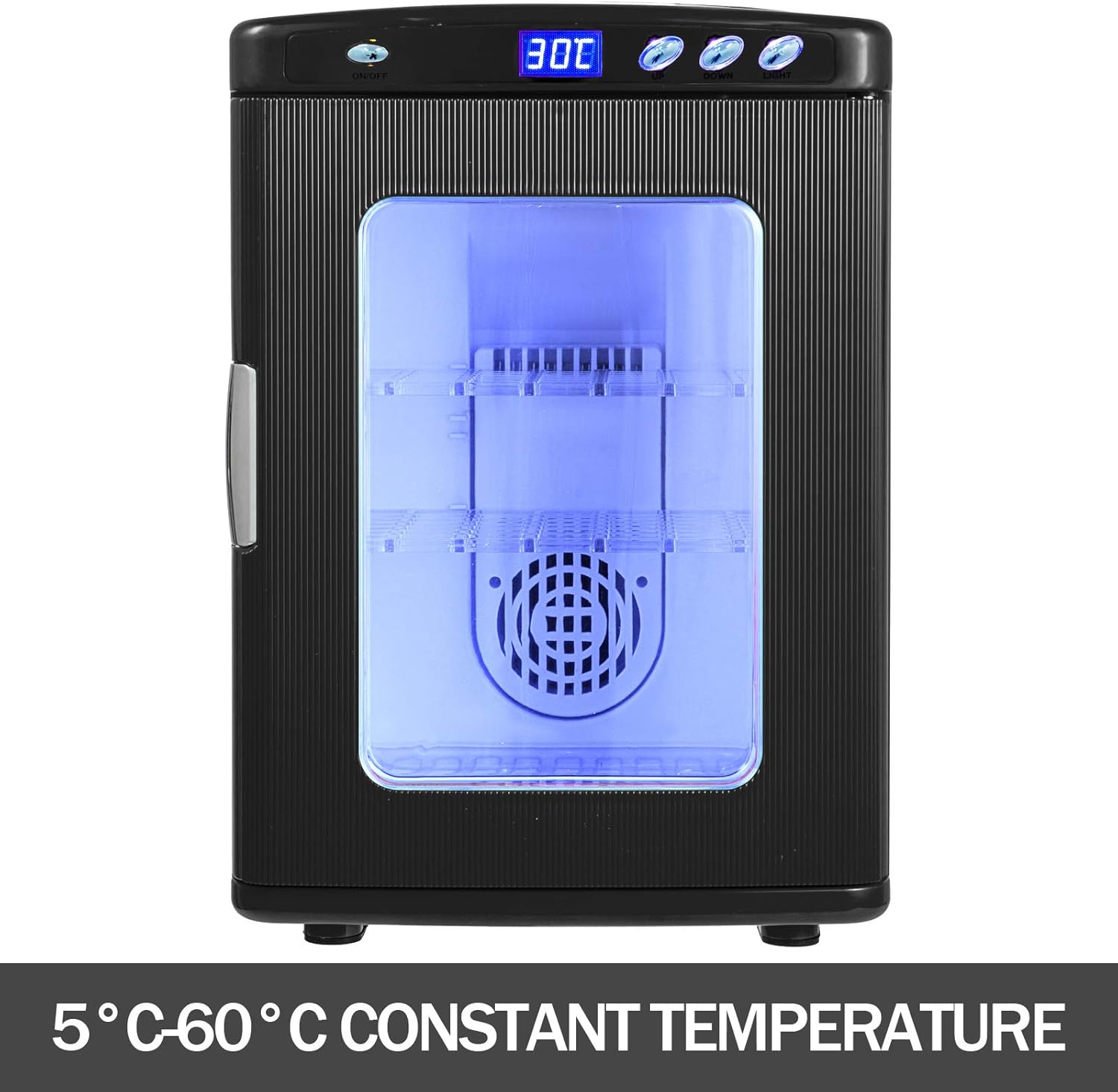 Black Reptile Egg Incubator 25L Capacity Mini Digital Incubator ReptiPro 6000 Portable Reptile Incubator Cabinet Style with Heating and Cooling 5-60°C 12V/110V Work for Small Reptiles