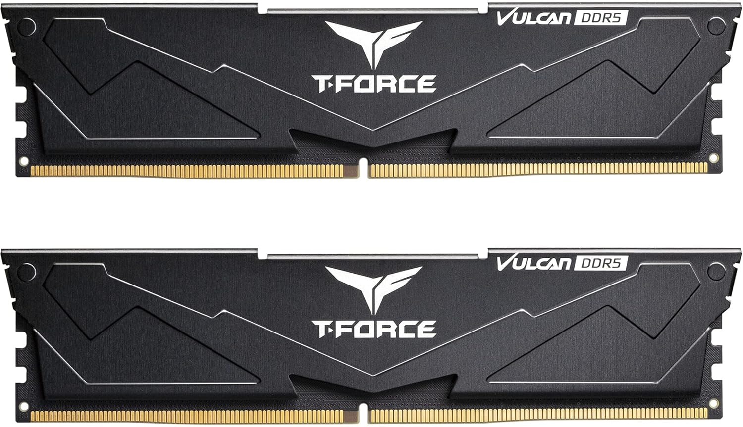 TEAMGROUP T-Force Vulcan DDR5 32GB Kit (2x16GB) 5200MHz (PC5-41600) CL40 Desktop Memory FLBD532G5200HC40CDC01 Bundle with CARDEA Zero Z440 1TB NVMe PCIe Gen4 M.2 2280 Gaming SSD TM8FP7001T0C311