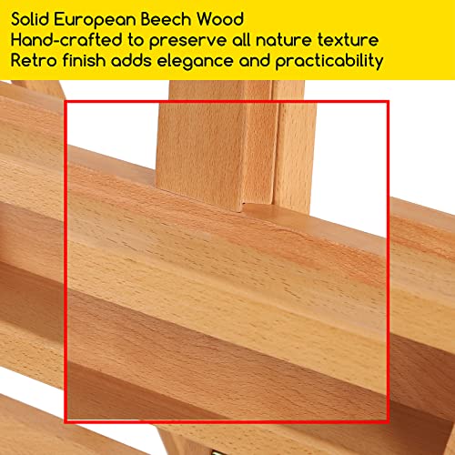 MEEDEN Large Studio H-Frame Easel - Beech Wood Artist Easel Adjustable Movable Tilting Easel, Floor Painting Easel Stand, Holds Canvas Art up to 48"
