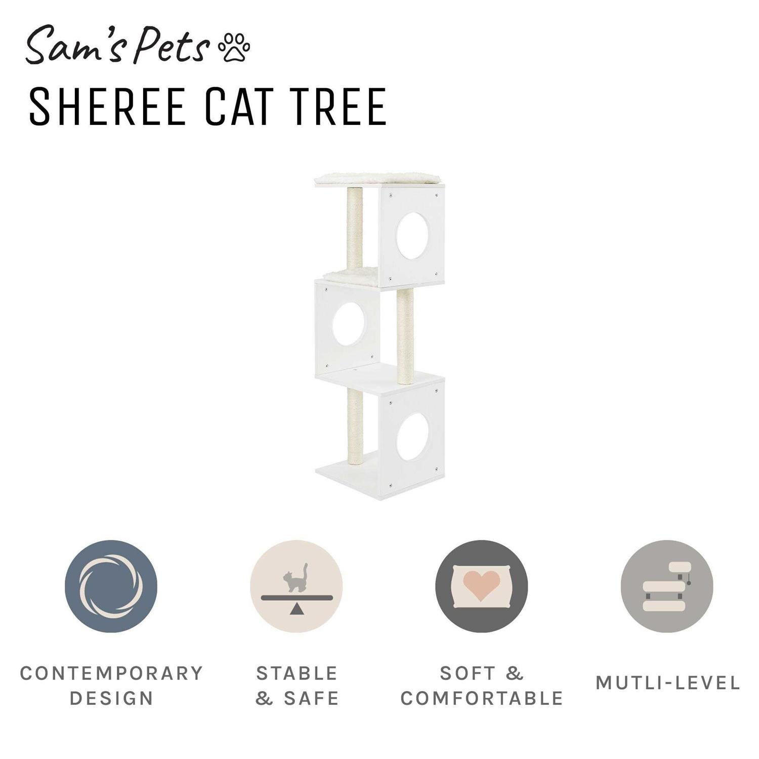Sam's Pets Sheree 50 White Cat Tree - Pet Supplies online store