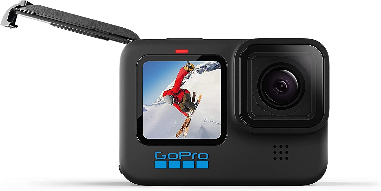 GoPro HERO10 Hero 10 Camcorder Black - Ultimate Bundle Includes: Sandisk Ultra 64GB microSD, 2X Extra Batteries, Charger, Underwater Housing, LED Light Kit, Carry Case and More