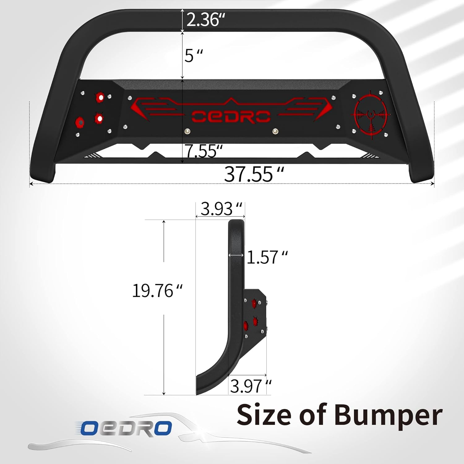 oEdRo Paintable Bull Bar Compatible for 2010-2023 Toyota 4Runner, Truck Brush Guard, Front Bumper Push Bar w/Grille Skid Plate Light Mount