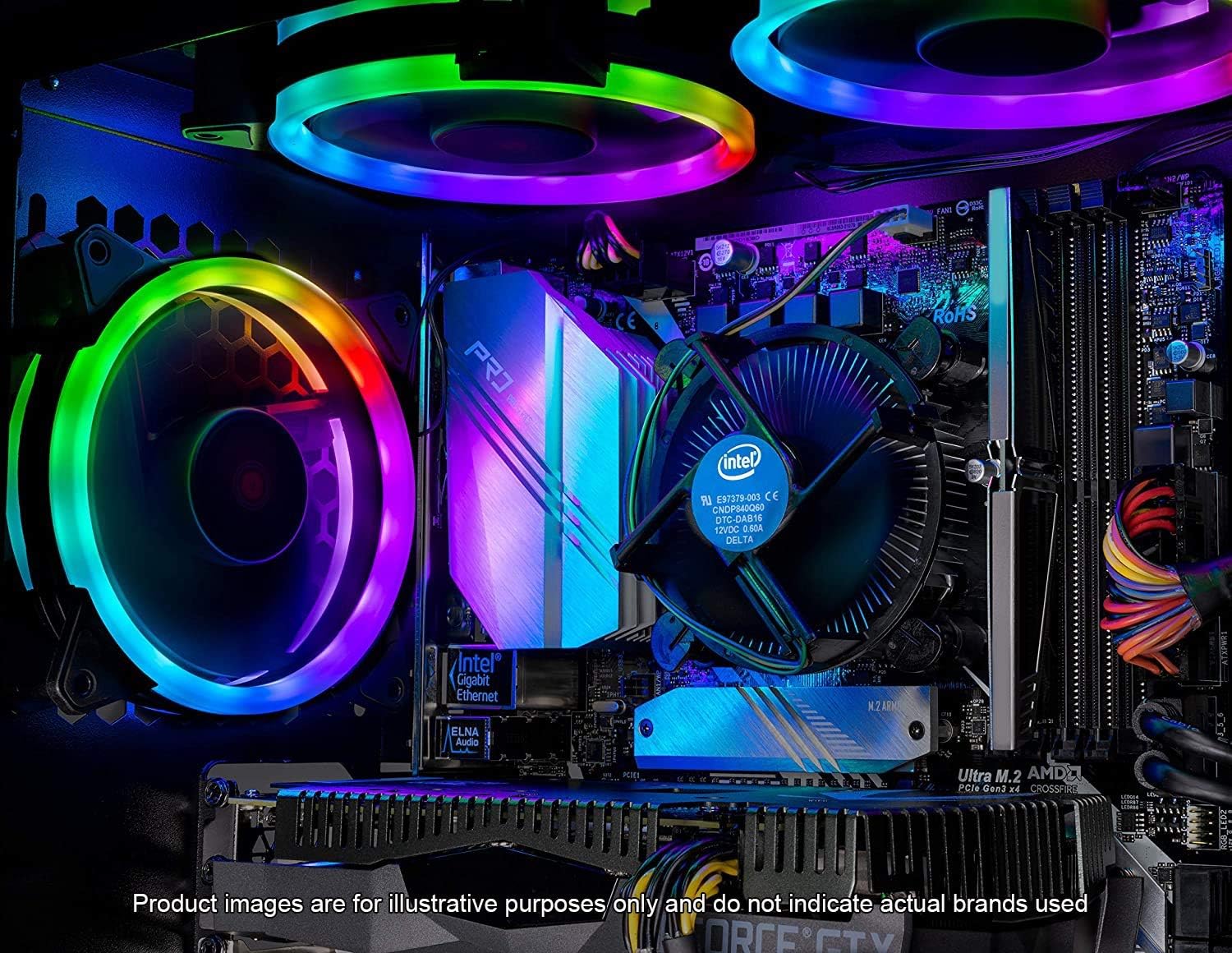 SkyTech Shadow Gaming Computer PC Desktop – Intel Core i5 9400F 2,9GHz, GTX 1650 4G, 500GB SSD, 8GB DDR4 3000MHz, RGB Fans, Windows 10 Home 64-bit, 802.11AC Wi-Fi