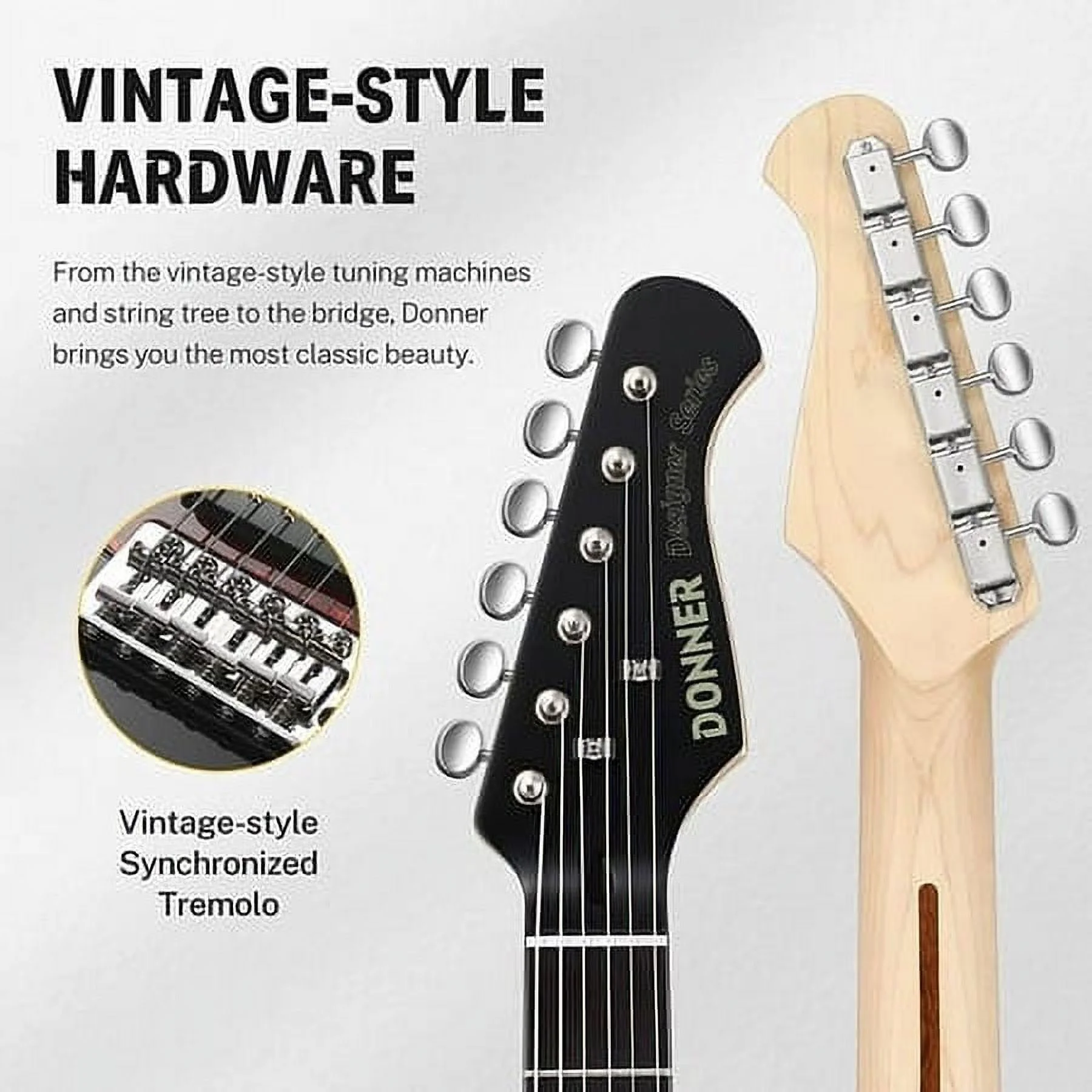 Donner 39 Inch Electric Guitar, Designer Series DST-200 Stylish Solid Body Guitar for Beginner Intermediate & Pro Players, Single Coil Split System, Bonus Bag, Cable, Strap