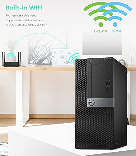 Dell 7050 Mini Tower Desktop Intel i7-7700 UP to 4.20GHz 32GB DDR4 New 1TB NVMe SSD + 2TB HDD USB Wi-Fi BT Dual Monitor Support Wireless Keyboard and Mouse Win10 Pro (Renewed)