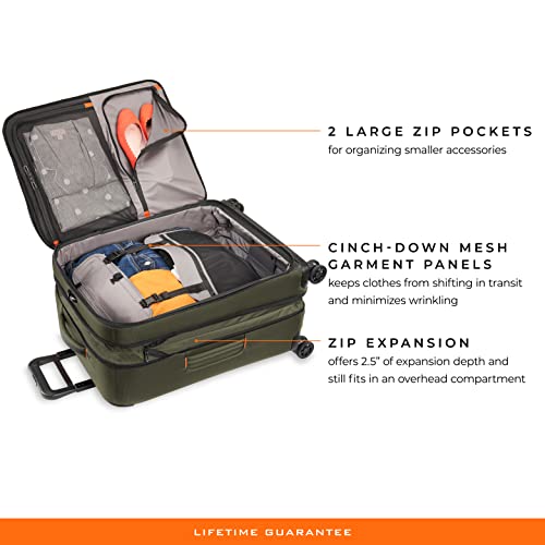 Briggs & Riley Domestic 22" Carry On Expandable Spinner - Luggage for Travel, Suitcases with Wheels, Softside Rolling Bag for Men & Women, Self-Repairing Zipper - ZDX Collection, Hunter