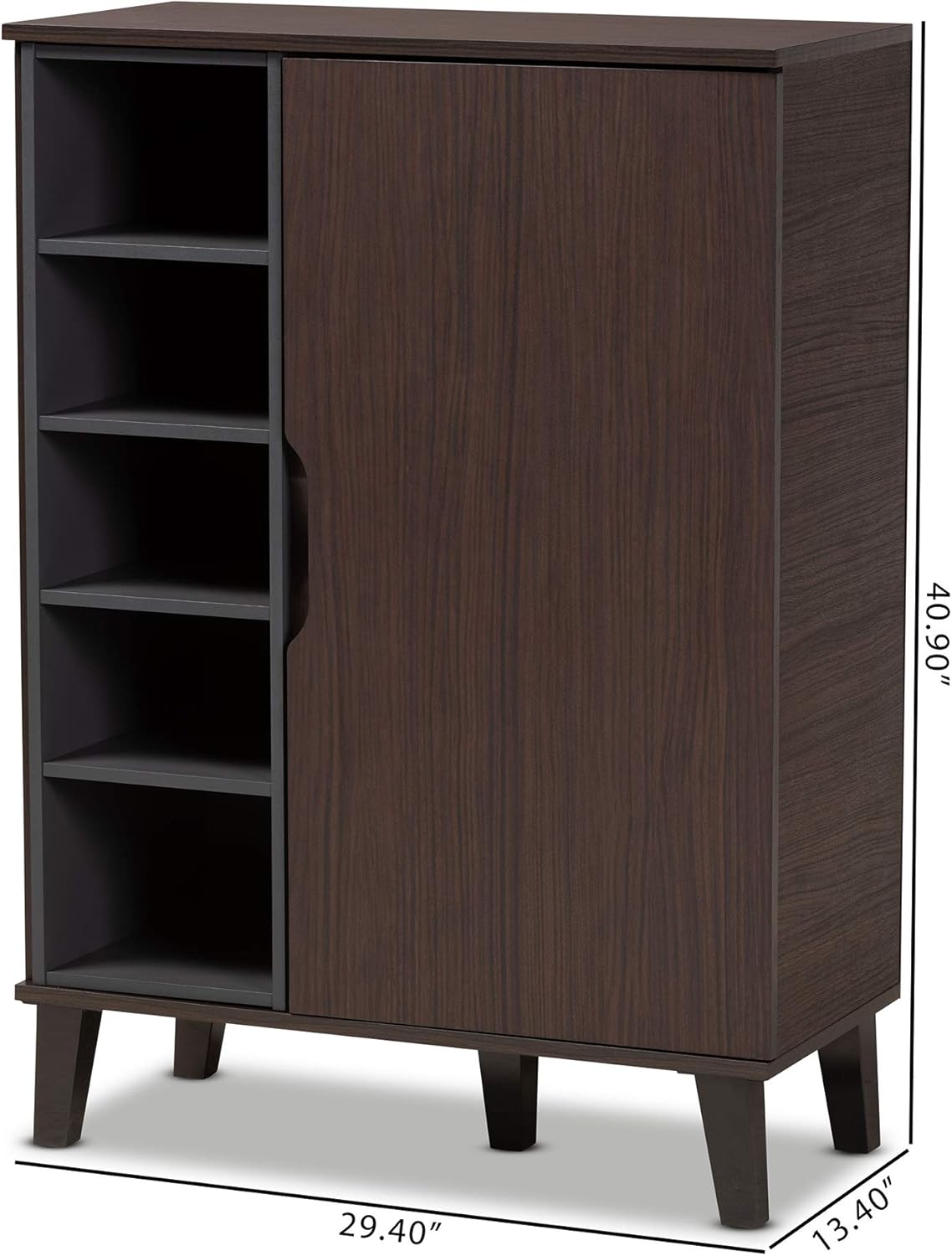 Baxton Studio Shoe Racks, Dark Brown/Grey