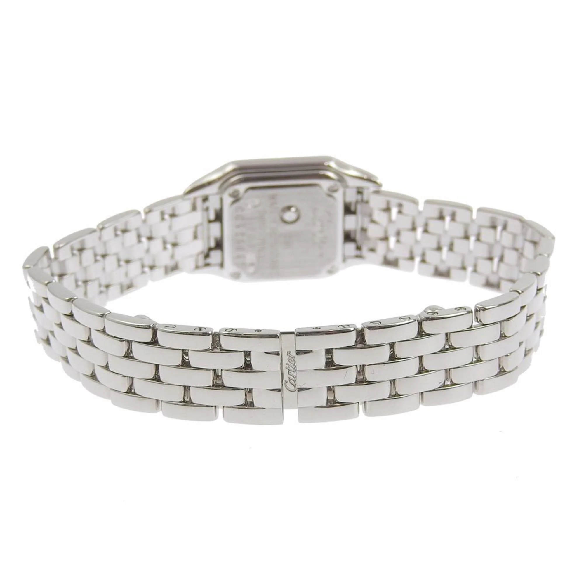 Pre-Owned Cartier Mini Panthère Diamond Bezel WF3210F3 K18 White Gold x Quartz Analog Display Women's Silver Dial Watch (Good)