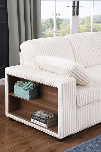 Oversized U-Shaped Sectional Sofa Couch Plush Corduroy Upholstered Modular Deep Seat Sofa&Couch Sectional W/Right Facing Chaise Lounge and 7 Toss Pillows for Home Apartment Living Room Furniture Sets