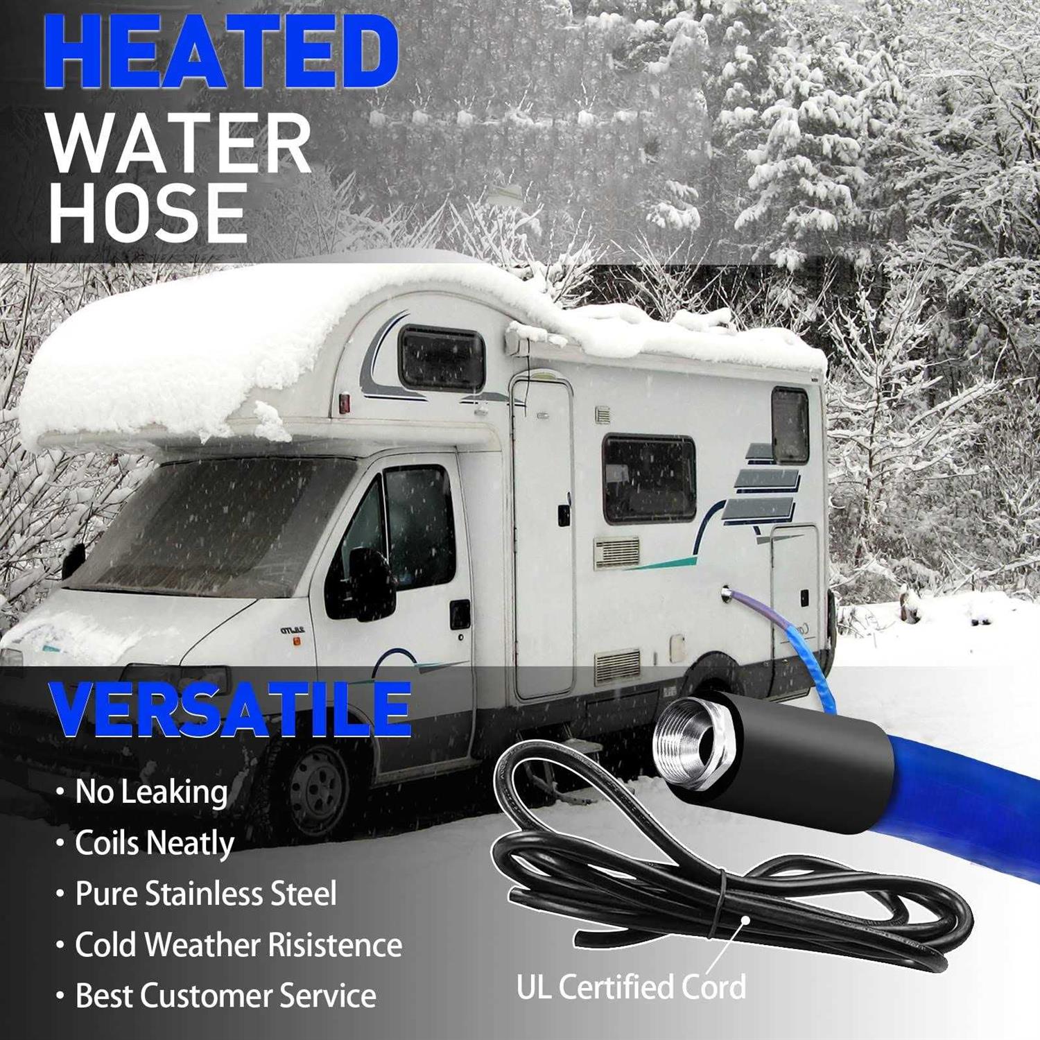 50FT 100 FT Heated Water Hose for Rv,-45 °F Antifreeze Heated Water Hose,Rv Accessories,Rv Water Hose