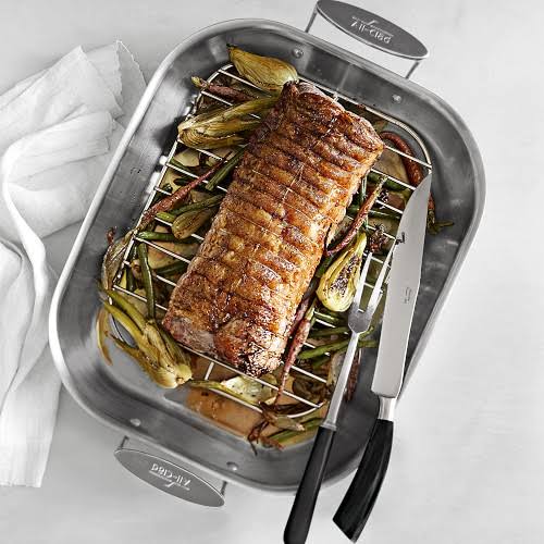 All-Clad Stainless-Steel Flared Roaster, Extra Large | Williams Sonoma - Roasters - Ovenware - Bakeware