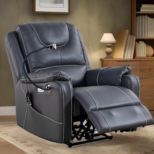 Power Zero Gravity Chair: Electric Recliner with Heat and Massage, Phone Holder for Living Room, Side Pockets, OKIN Motor, USB Port - Scratch Resistant Eco Leather Reddish Brown