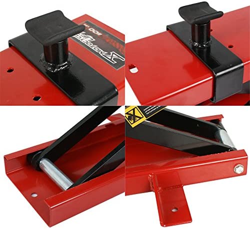 Motorcycle Center Scissor Lift Jack Hoist Stand Bikes ATVs Scooter Crank Stand, 1100 LB Load Capacity