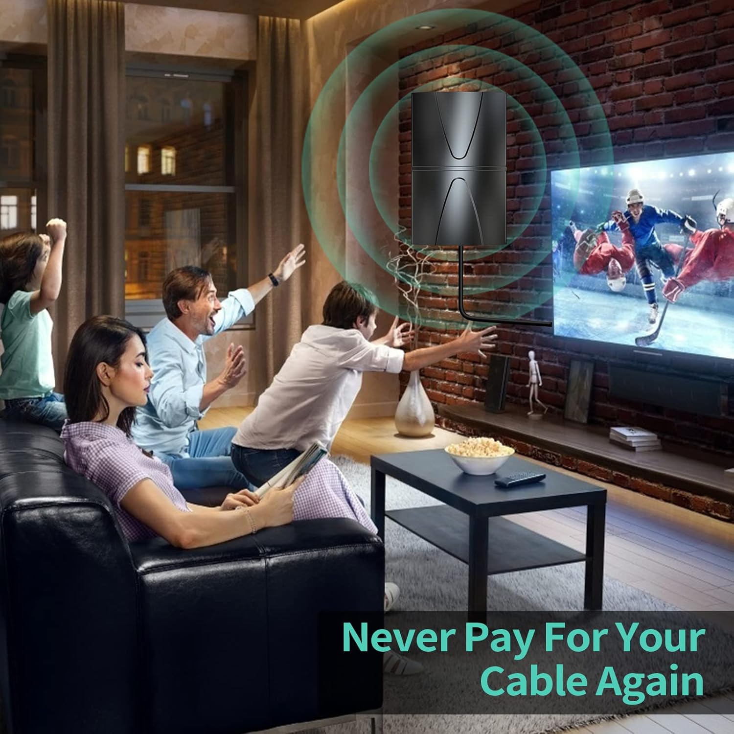2022 Amplified HD TV Antenna, Indoor/Outdoor Digital Antenna up to 400 Miles Range-Support 4K 1080P All TVs HD Local Channels 360° Reception-with Smart Amplifier Signal Booster/35FT Coaxial Cable