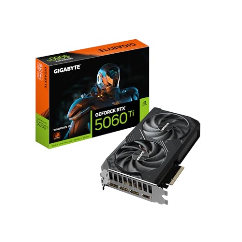 GIGABYTE GeForce RTX 5060 Ti Gaming OC 16G Graphics Card, 16GB 128-bit GDDR7, PCIe 5.0, WINDFORCE Cooling System, GV-N506TGAMING OC-16GD Video Card