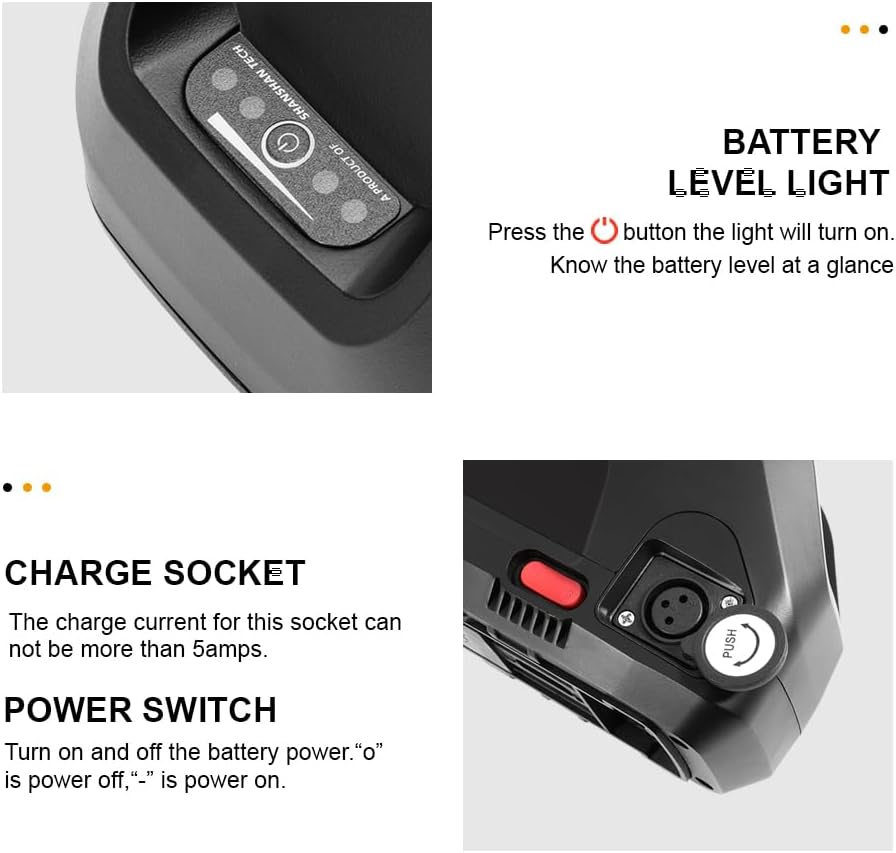 1500W Bicycle Battery 48V 1500W Ebike Battery 48 volt E bike Battery 48V 20Ah Electric Bike Battery with 40A BMS and USB Port