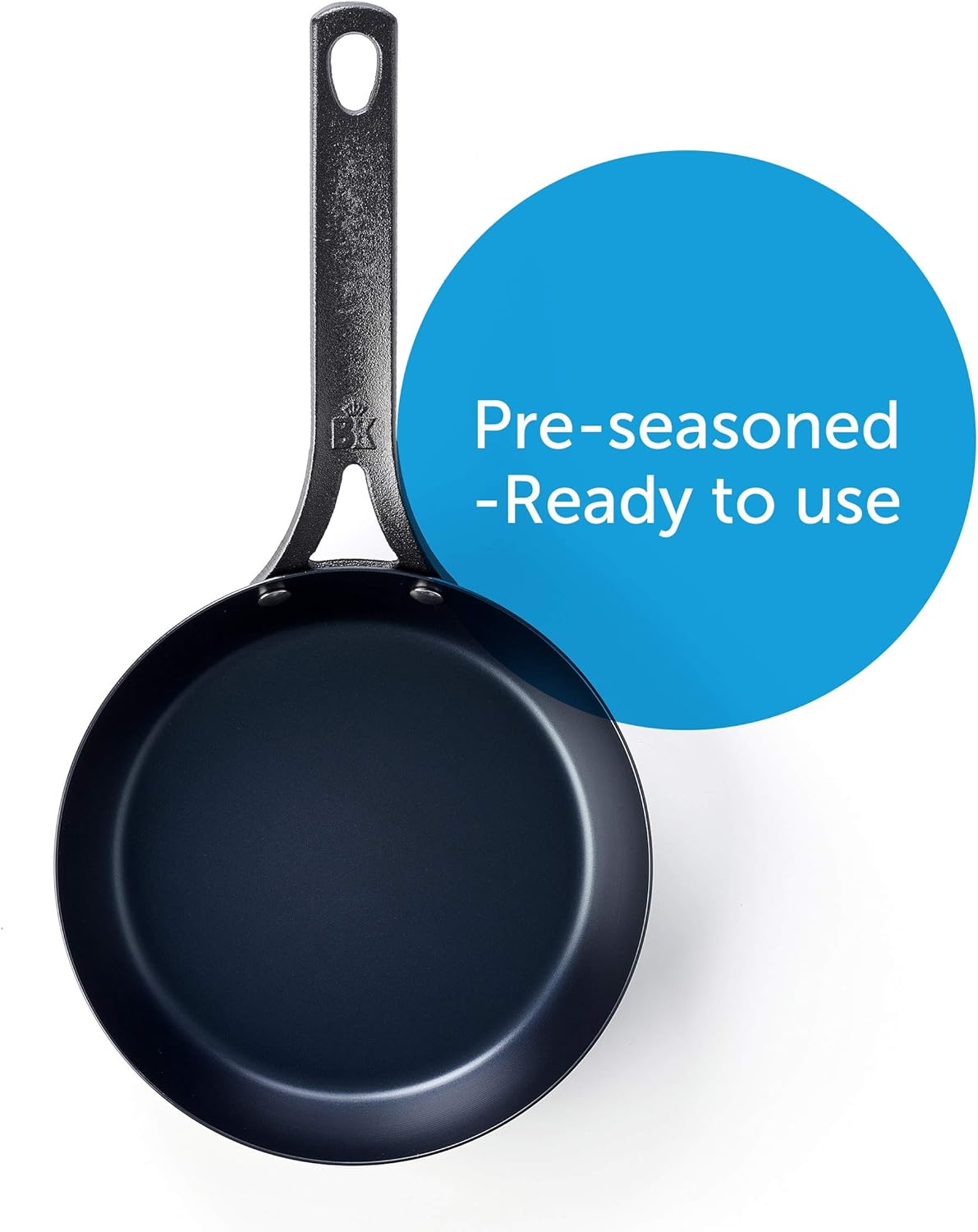 BK Black Steel Seasoned Carbon Steel Skillet, 12