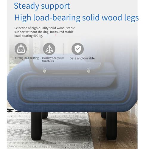 Sofa Bed Couch Memory Foam Sleeper Chair Lazy Couch Twin Size Futon Convertible Guest Beds,Washable Cover B