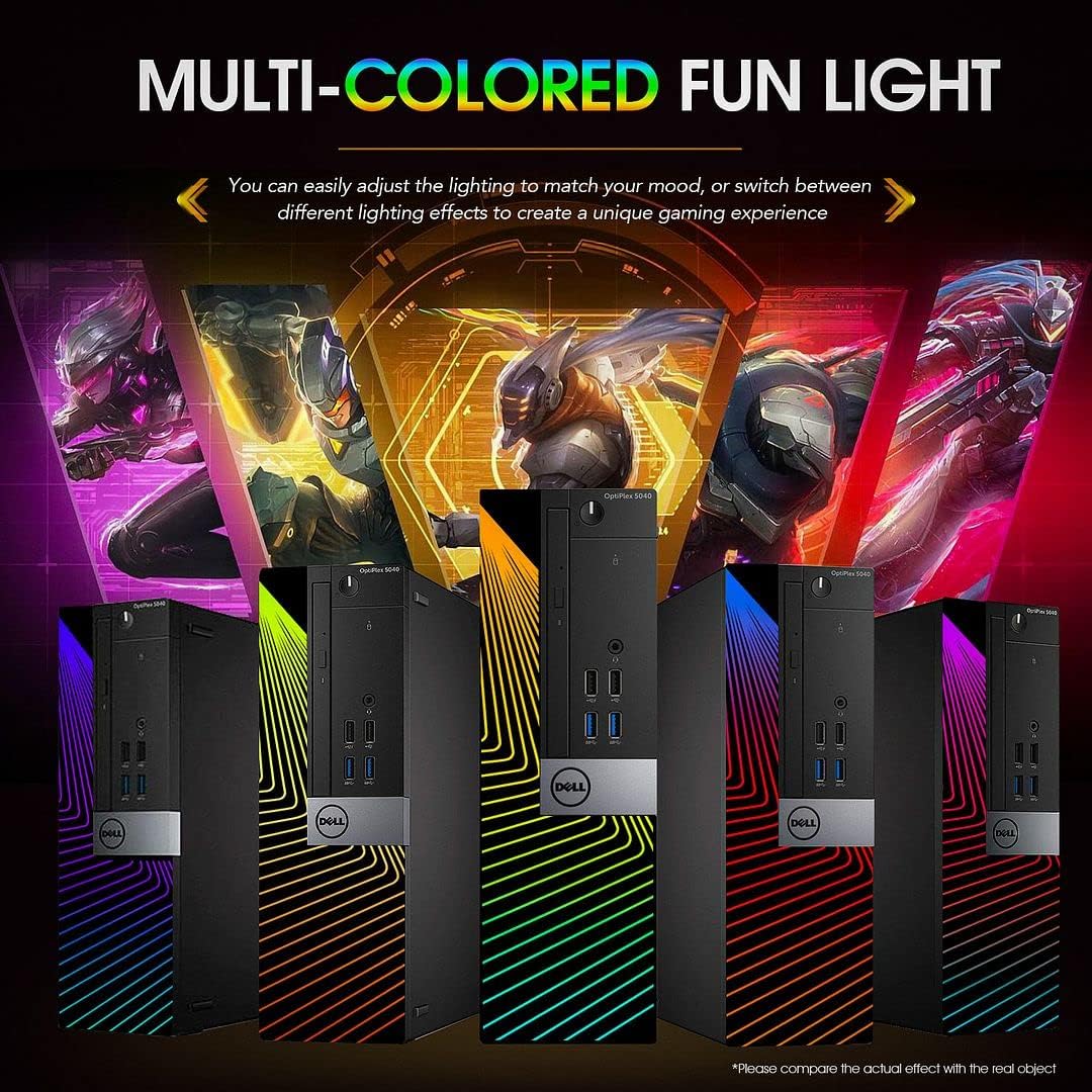 Dell Gaming PC Desktop Computers with 24 Inch Koorui Monitor Bundle, GT 1030 2GB GDDR5, Intel Core i7-6700,16GB Ram 512GB SSD, Built-in WiFi Ready, Windows 10 Pro, Altec RGB Keyboard Mouse (Renewed)
