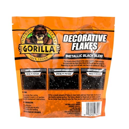 Gorilla Epoxy Garage Floor Coating (7 pc) Kit, 1-Car, Concrete Flooring, 100% Solids, Superior Adhesion, Incredibly Durable High Gloss Gray Finish, 275 sq. ft. Coverage