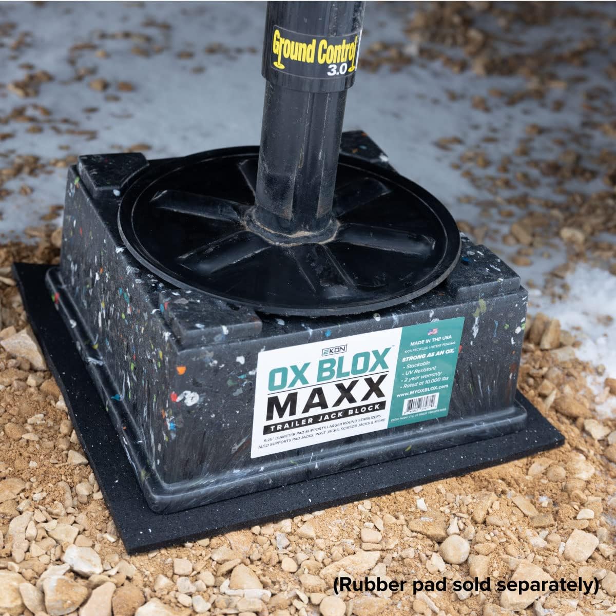 OX BLOX MAXX (6-Pack), RV Jack Block for 9 Round Feet | 5th Wheel Camper Blocks for Stabilizers and Tongue Jack | 9 and Smaller Jack feet nest securely Within ridges | 6 Blocks