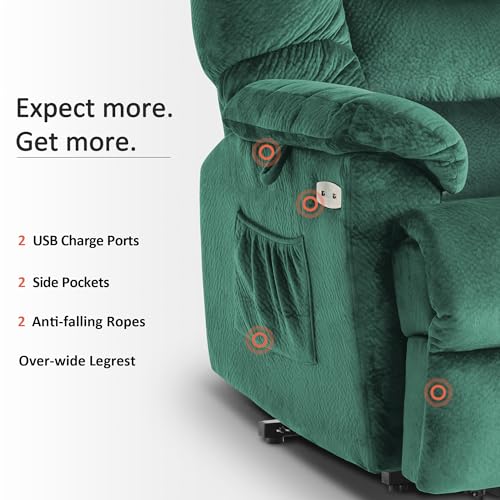 MCombo Triple Motor Power Lift Recliner Chair Sofa with Power Adjustable Headrest for Elderly People, Infinite Position, Fabric 7630 (Brown)