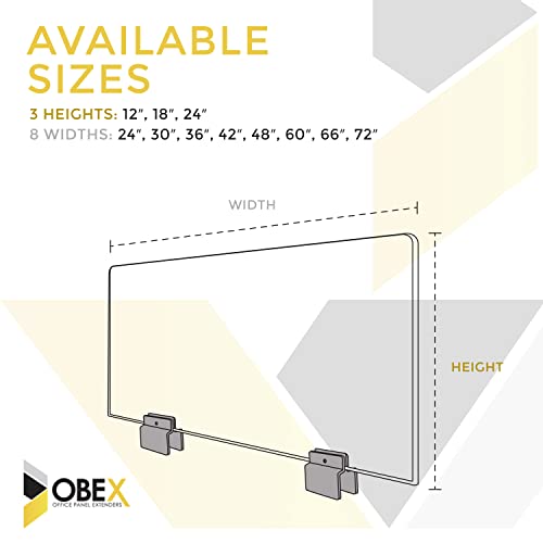 Acoustical Cubicle Privacy Screen Extender Desk Panel & Office Divider, Add Separation & Block Noise, 18" X 42", Overcast