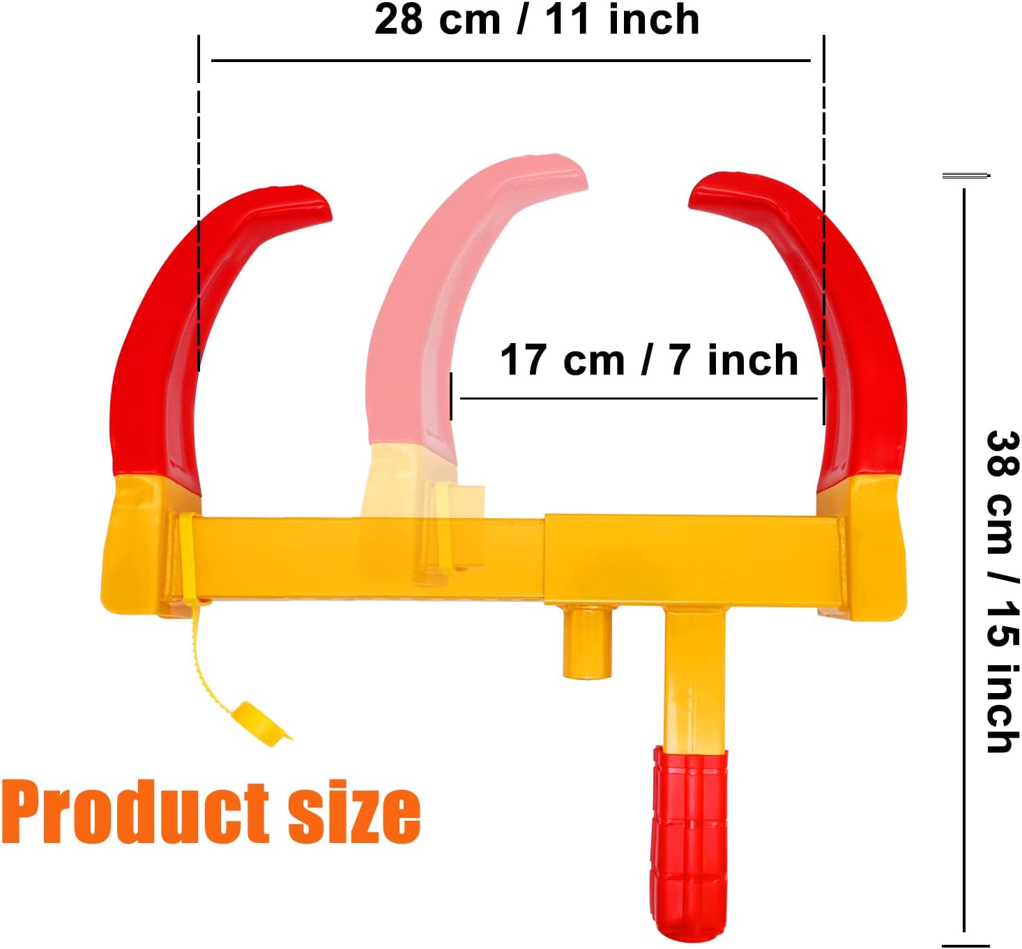 DIWANGUS Wheel Clamp Lock Universal Security Tire Lock Adjustable Anti Theft Lock Heavy Duty Trailer Lock Wheel Clamp for Most Cars SUV Motorcycle (2PCS)