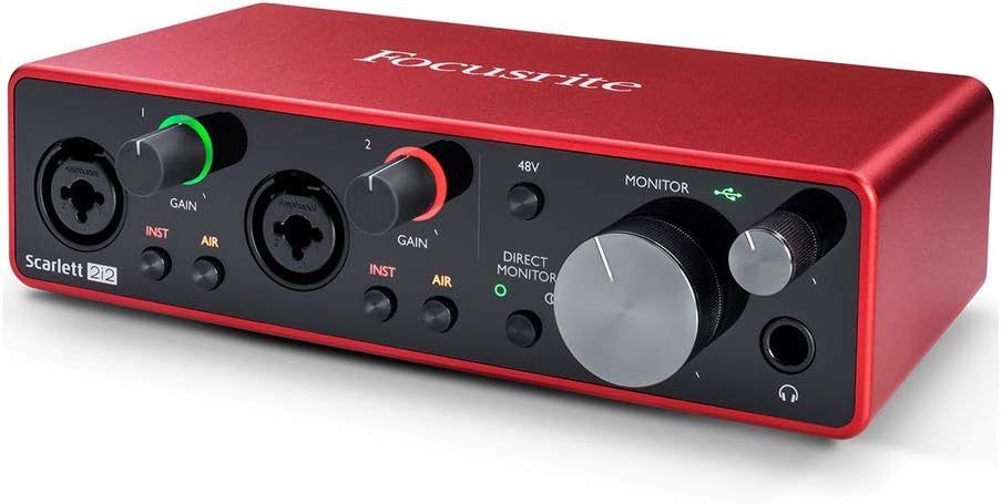 Focusrite Scarlett 2i2 USB Audio Interface (3rd Gen) with Pop Filter & XLR-XLR Cable Bundle