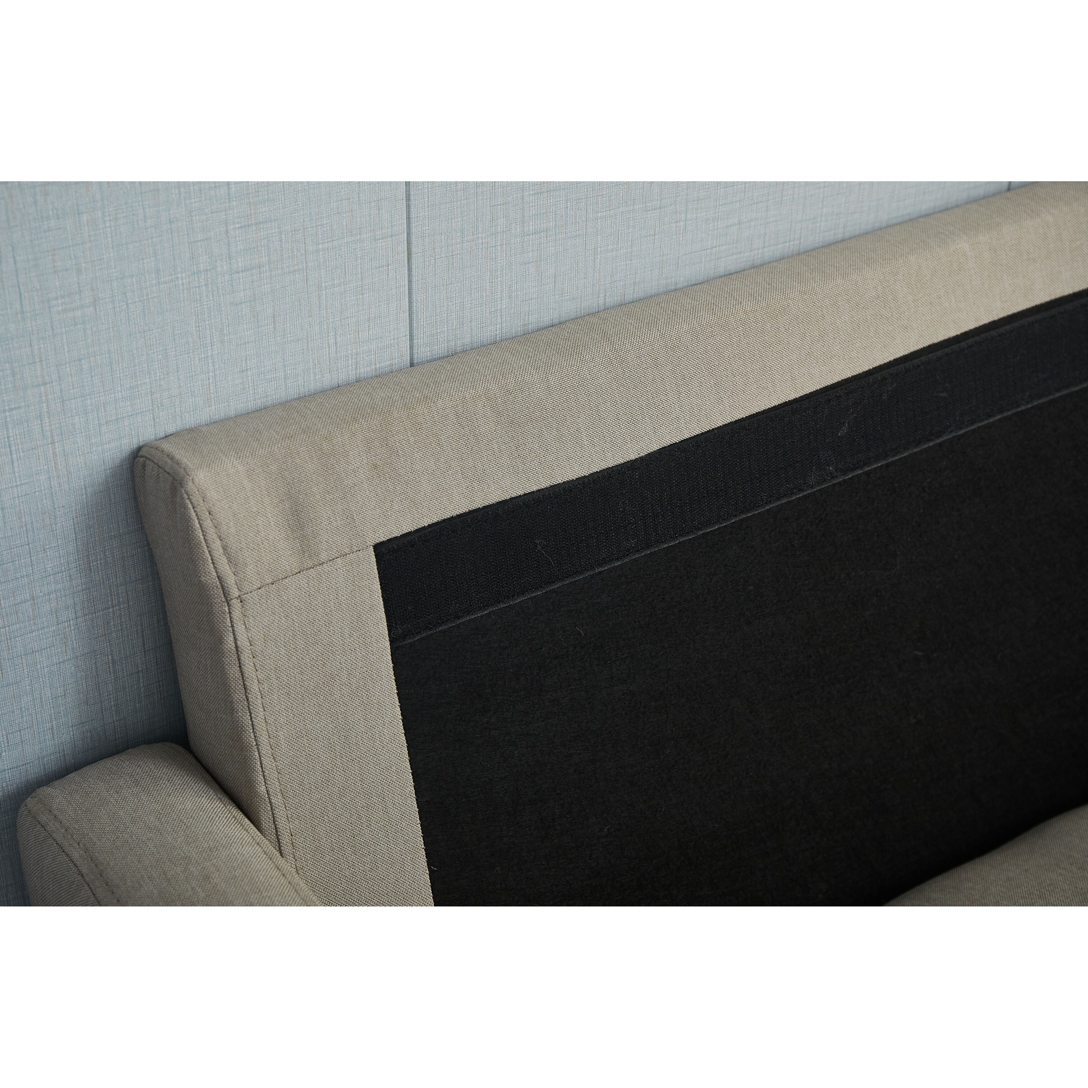 Linen 2 Piece Loveseat and Sofa Living Room Set Dark Blue