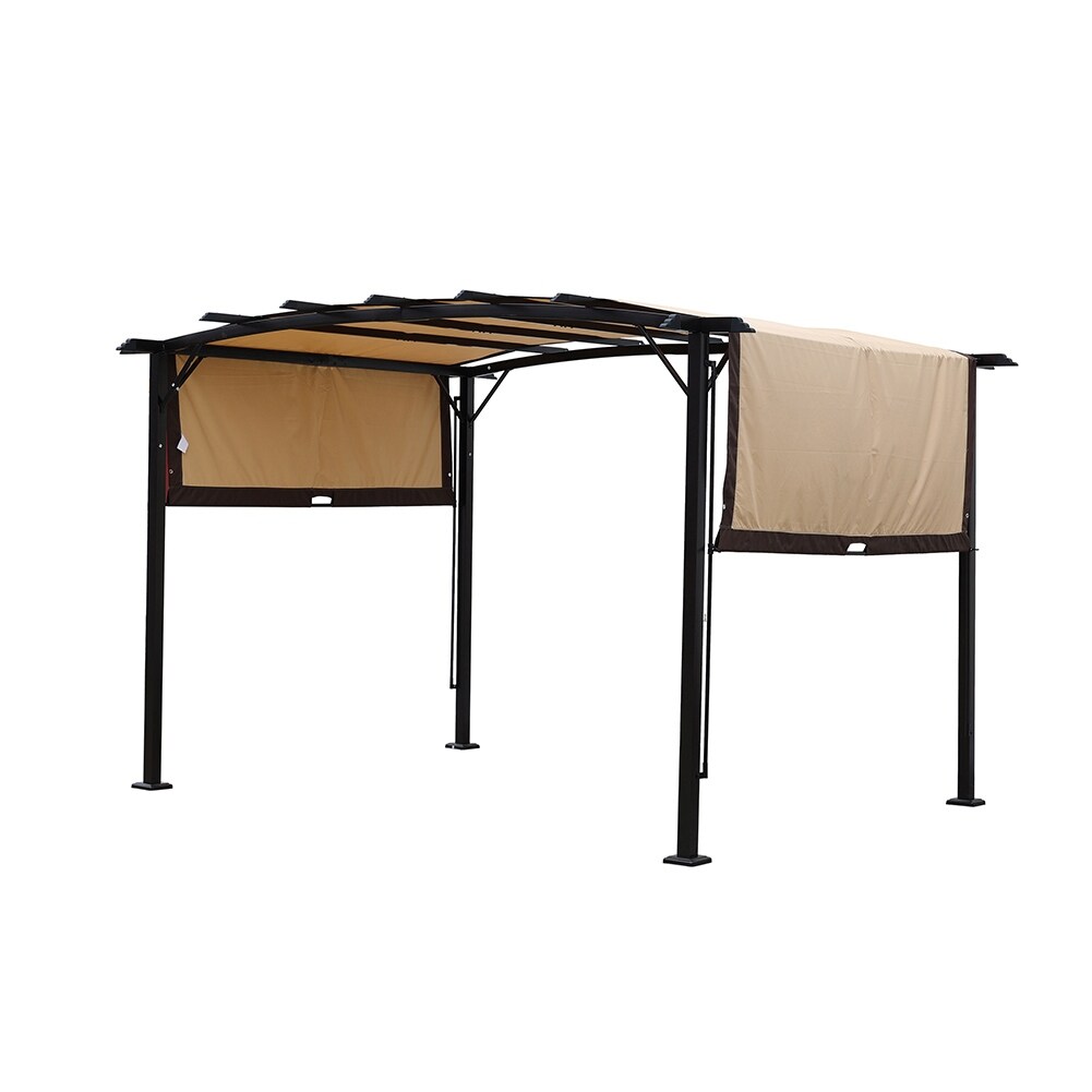 12 x 9 Ft Outdoor Pergola Patio Gazebo Retractable Shade Canopy