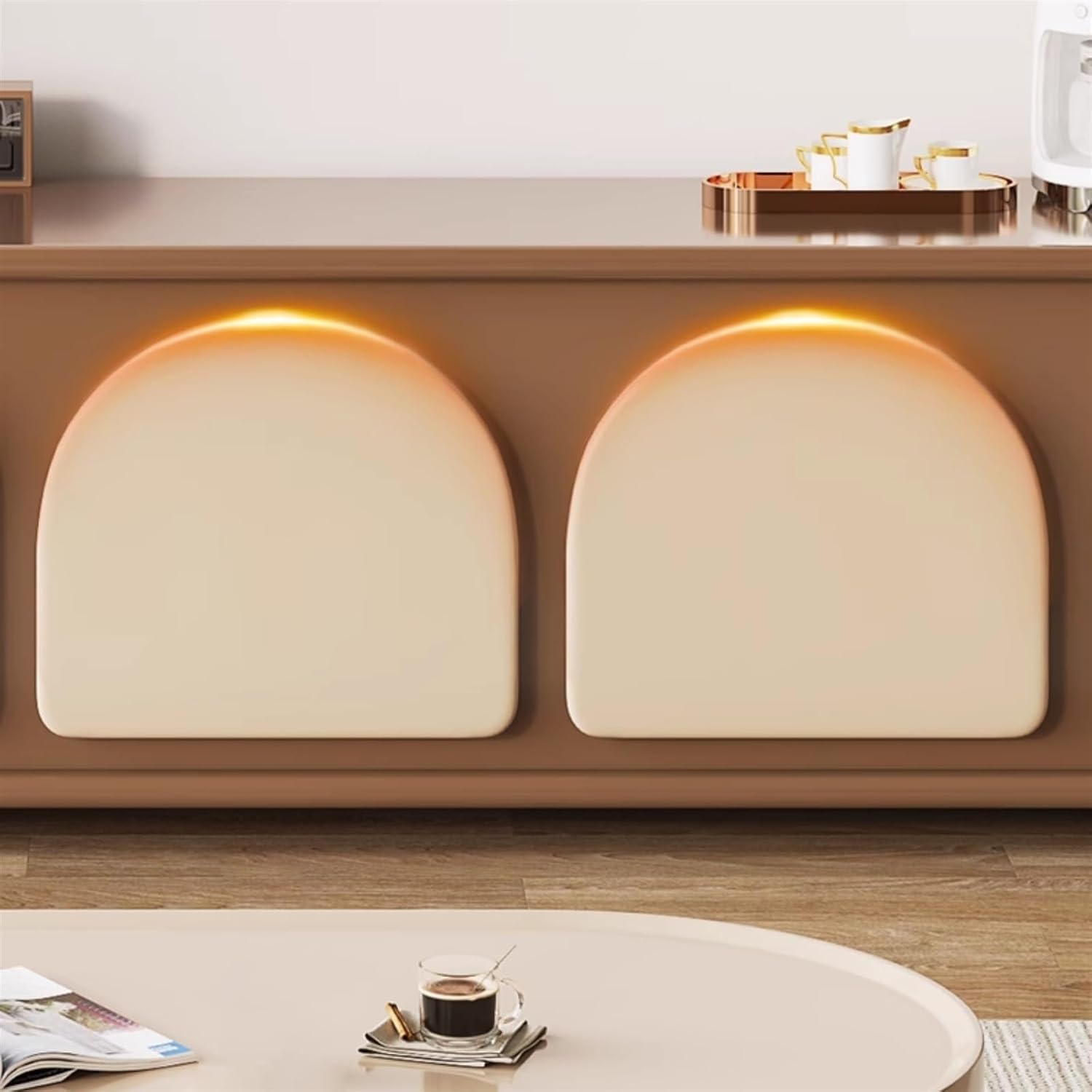 TV Stand Cabinet 4pcs Arched Door Design TV Cabinet Floor Living Room Simple Small Apartment Storage Cabinet TV Cabinet TV Console