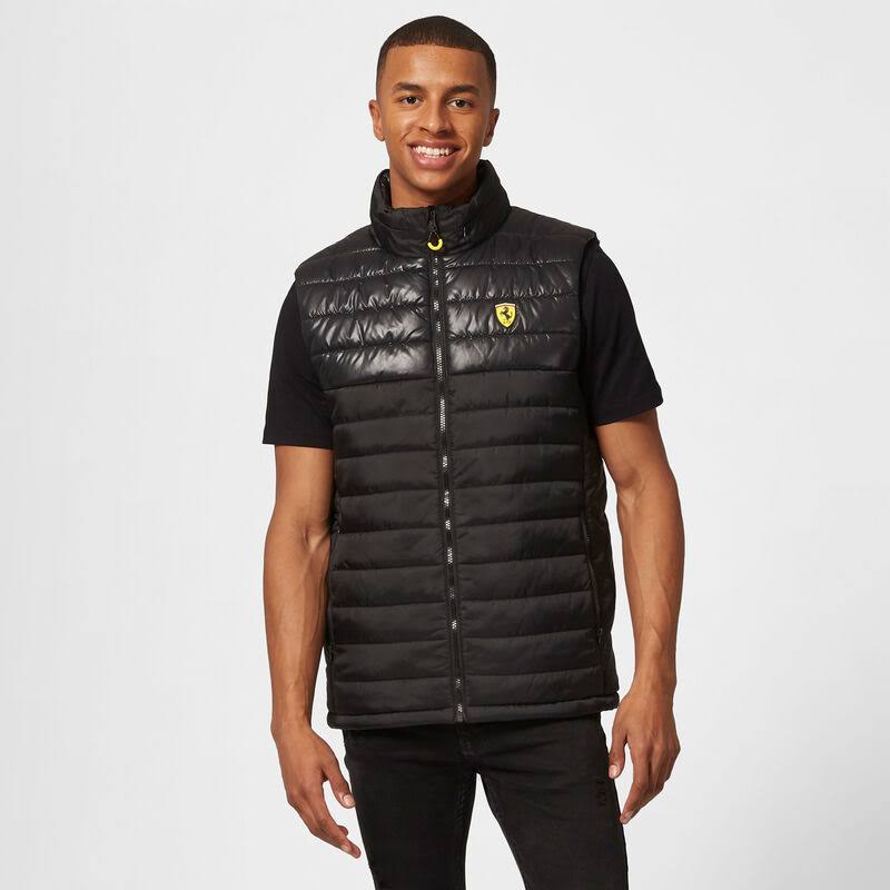 Scuderia Ferrari Men&s Padded Vest- Black/Red