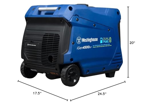 Westinghouse 5000 Peak Watt Super Quiet Dual Fuel Portable Inverter Generator, Remote Electric Start, Gas & Propane Powered, RV Ready 30A Outlet, Parallel Capable, Blue/Black