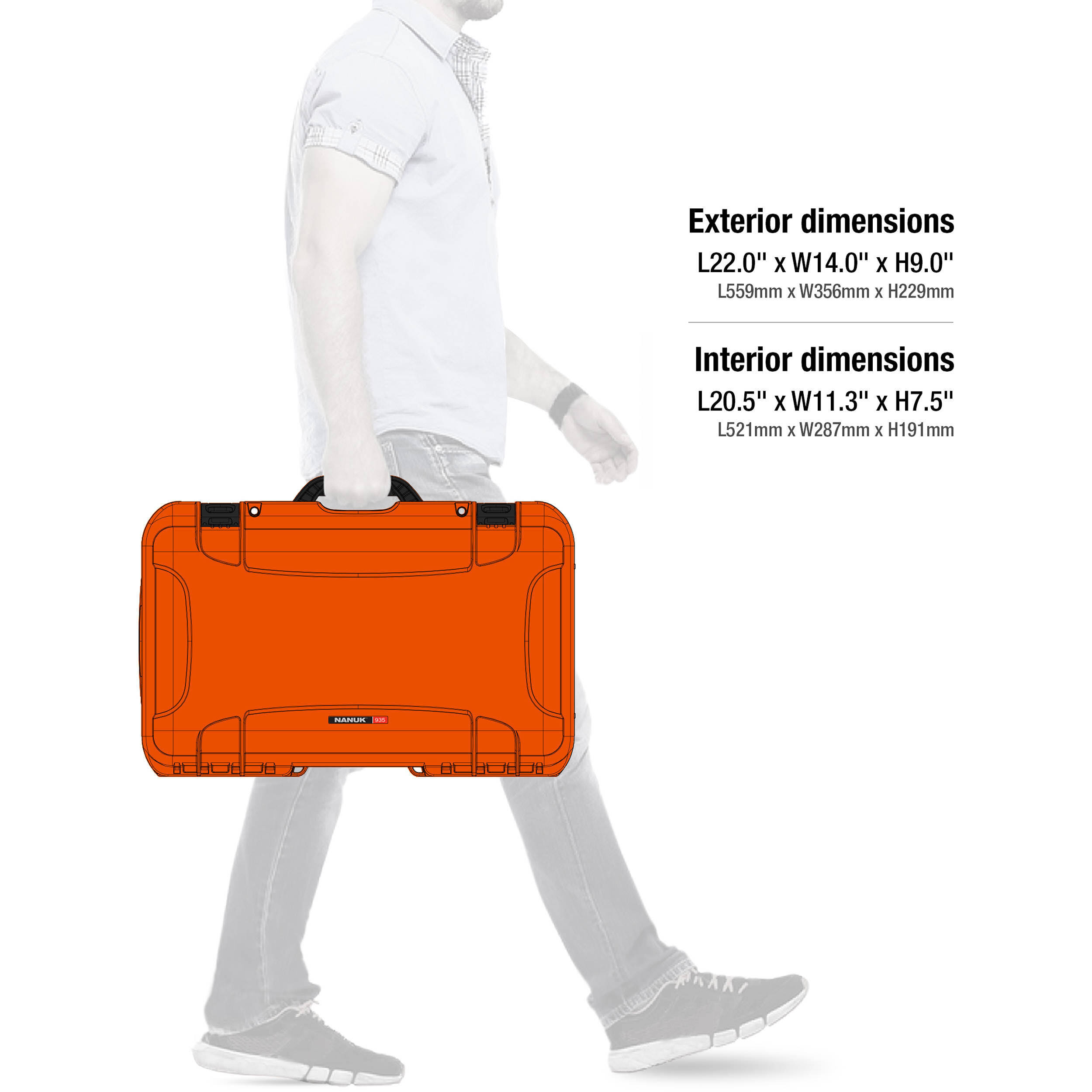 Nanuk 938 Hard Wheeled Case with Divider Set (Orange)