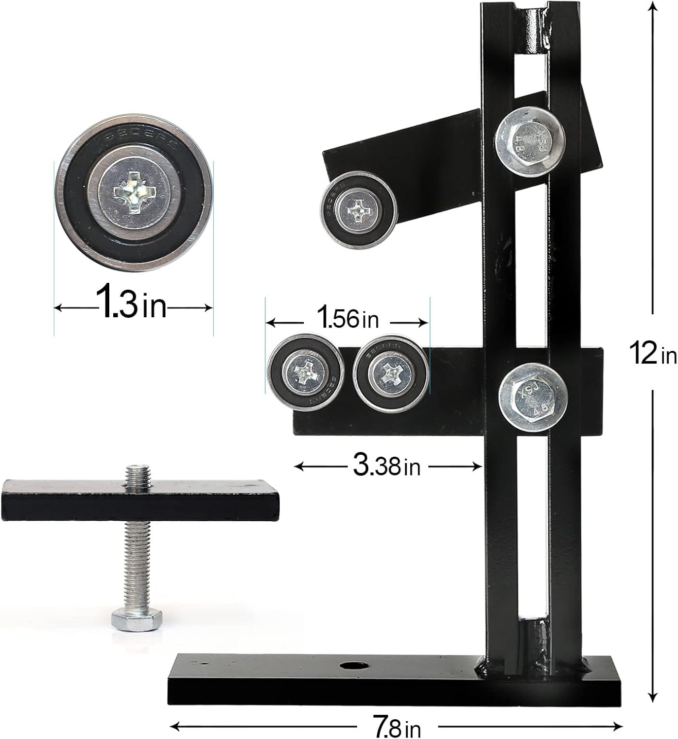 FJL FORCE Wood Lathe Steady Rest, Lathe Steady Rest, Lathe Tool Rest Wood Cast Iron Steady Rest, Wood Lathe Tools and Accessories with Three Metal Fixing Wheels