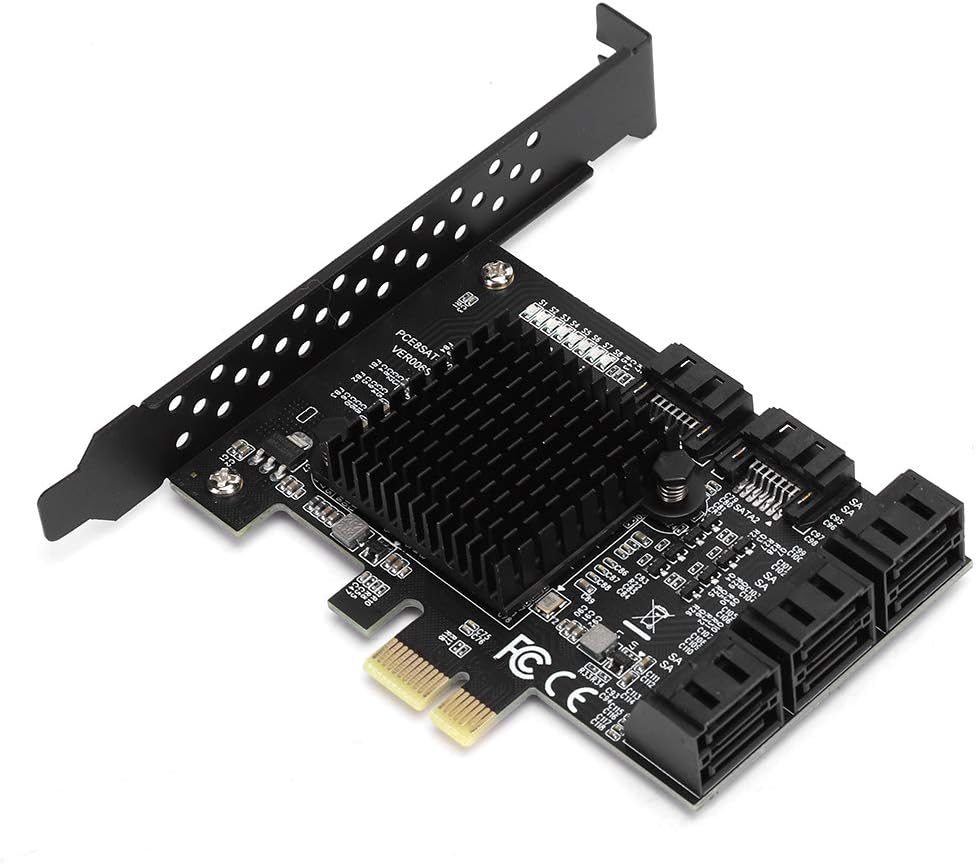 Heayzoki 8 Ports PCI-E to SATA 3.0 Card,PCI Express PCI-e Expansion Card,PCI-E to SATA3.0 Controller Expansion Board,for Windows 7/8/XP/10,with Driver Disc,Semi-High Baffle