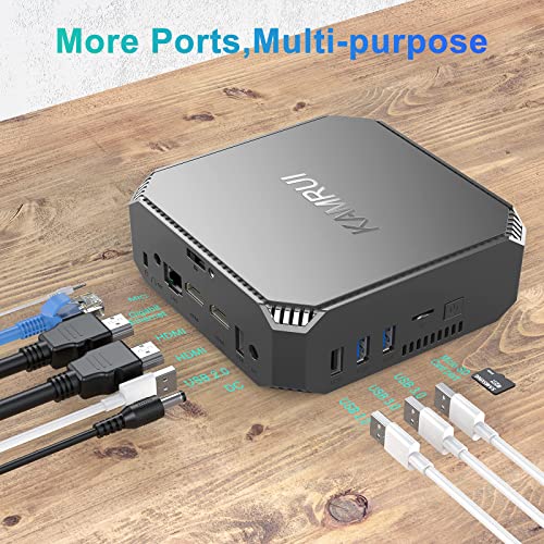 KAMRUI Mini PC Ryzen 7 5700U(8C/16T, up to 4.3GHz), Mini Computer 16GB DDR4 RAM 512GB M.2 2280 NVME SSD Mini PC Gaming, 4K Dual Display Mini Desktop Support WiFi6/BT5.2/Dual Channel