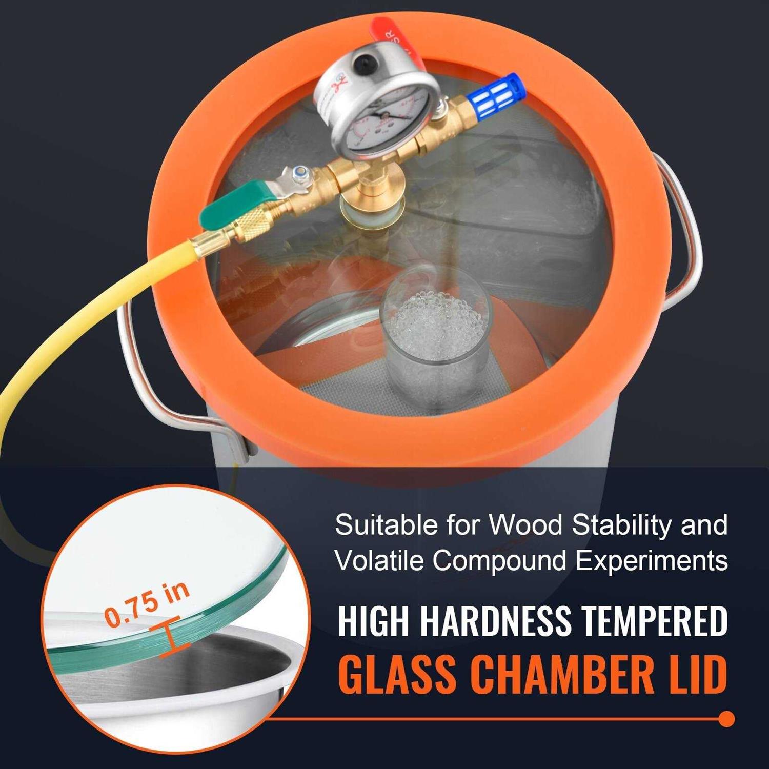 VEVOR 3 Gallon Vacuum Chamber Upgraded Tempered Glass Lid Vacuum Degassing Chamber - Shop Hardware Tools Online Store