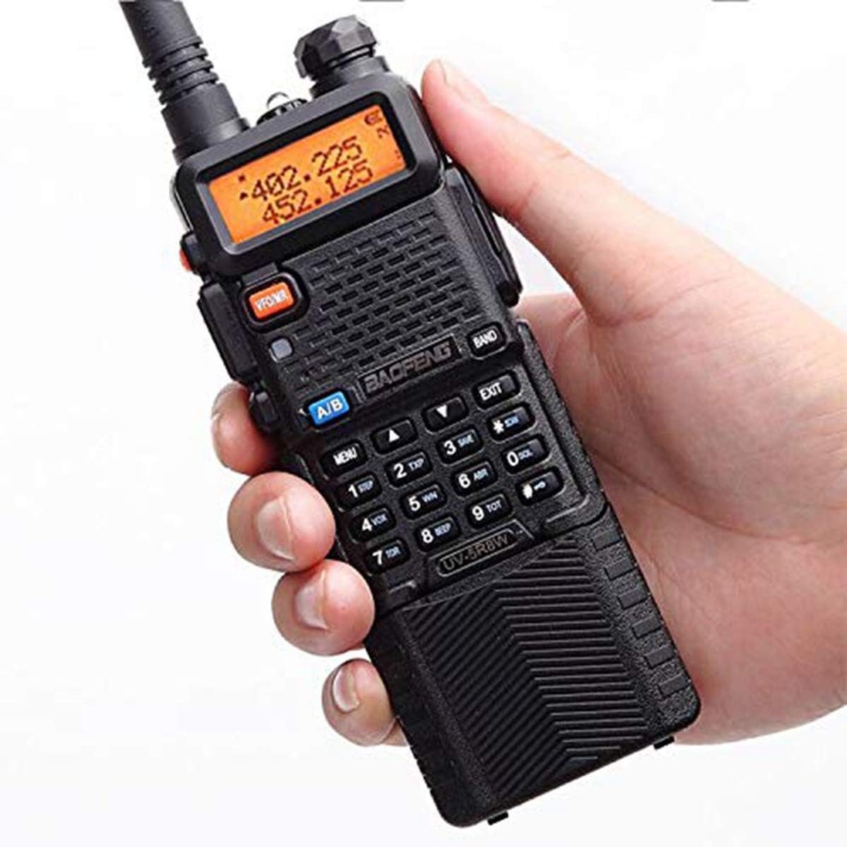 BaoFeng UV-5R High Power Tri-Power Portable Two-Way Radio 3800mAh Battery with 13.3inch ABBREE Tactical Antenna Pack of 2