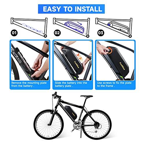 48V 20Ah Ebike Battery Pack Polly Electric Bike Downtube Lithium Batteries for 350W 500W 750W 1000W 1500W Motor Conversion Kit w/ 3A Charger | 40A BMS | XT60 (US Warehouse 2-5 Day Delivery)