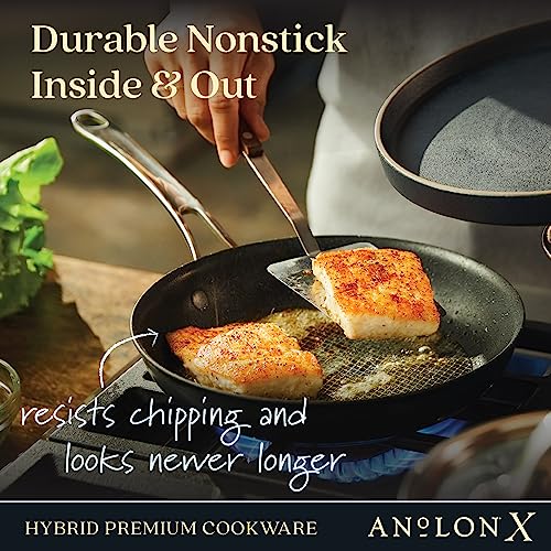 Anolon Anolon X Hybrid Nonstick Nonstick Cookware Induction Pots and Pans Set, 12 Piece - Charcoal Gray