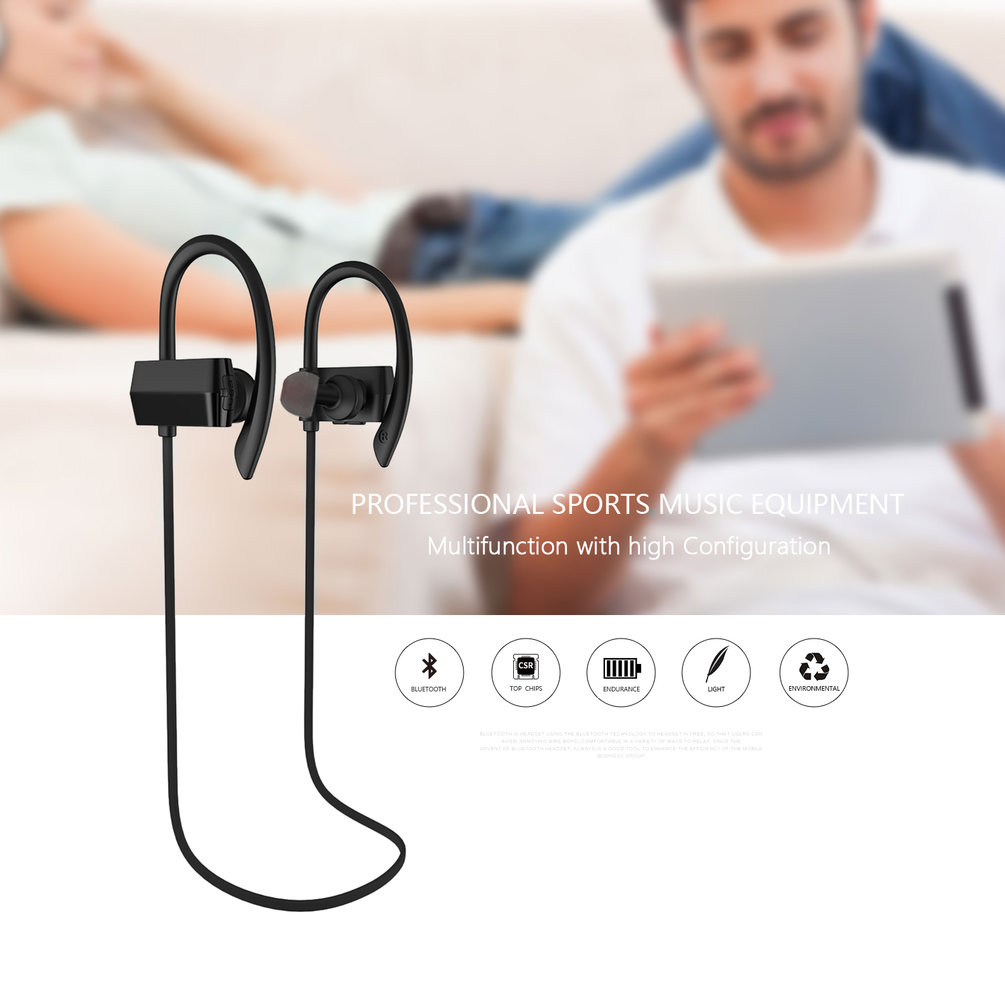 [US IN STOCK] Bluetooth Headphones, Best Wireless Sports Earphones Waterproof HD Stereo Sweatproof Earbuds for Gym Running Workout 8 Hour Battery Noise Cancelling Headsets Black